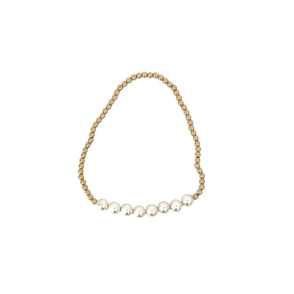 Pearl 5mm Beaded Bliss Gold Filled Bead Bracelet