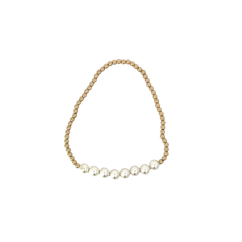 Pearl 5mm Beaded Bliss Gold Filled Bead Bracelet
