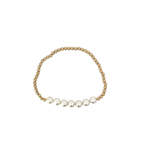 Pearl 6mm Beaded Bliss Gold Filled Bead Bracelet