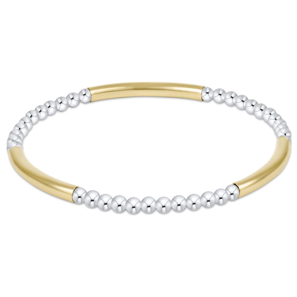 Bliss Bar Pattern Mixed Metal 3mm Bracelet