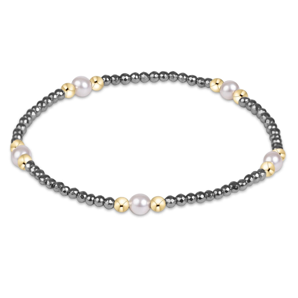 Purpose Pearl 4mm Silver Hematite Bracelet