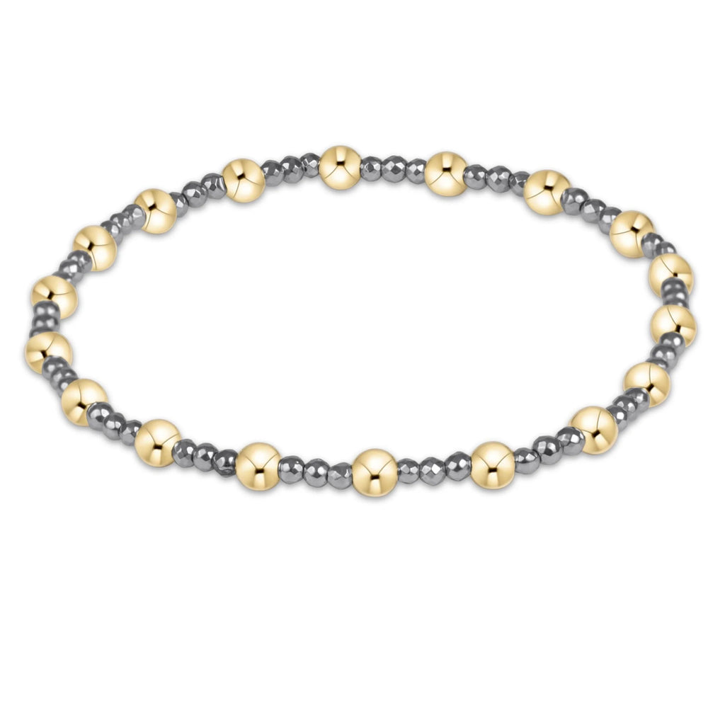 Sincerity Silver Faceted Hematite 2mm Bracelet