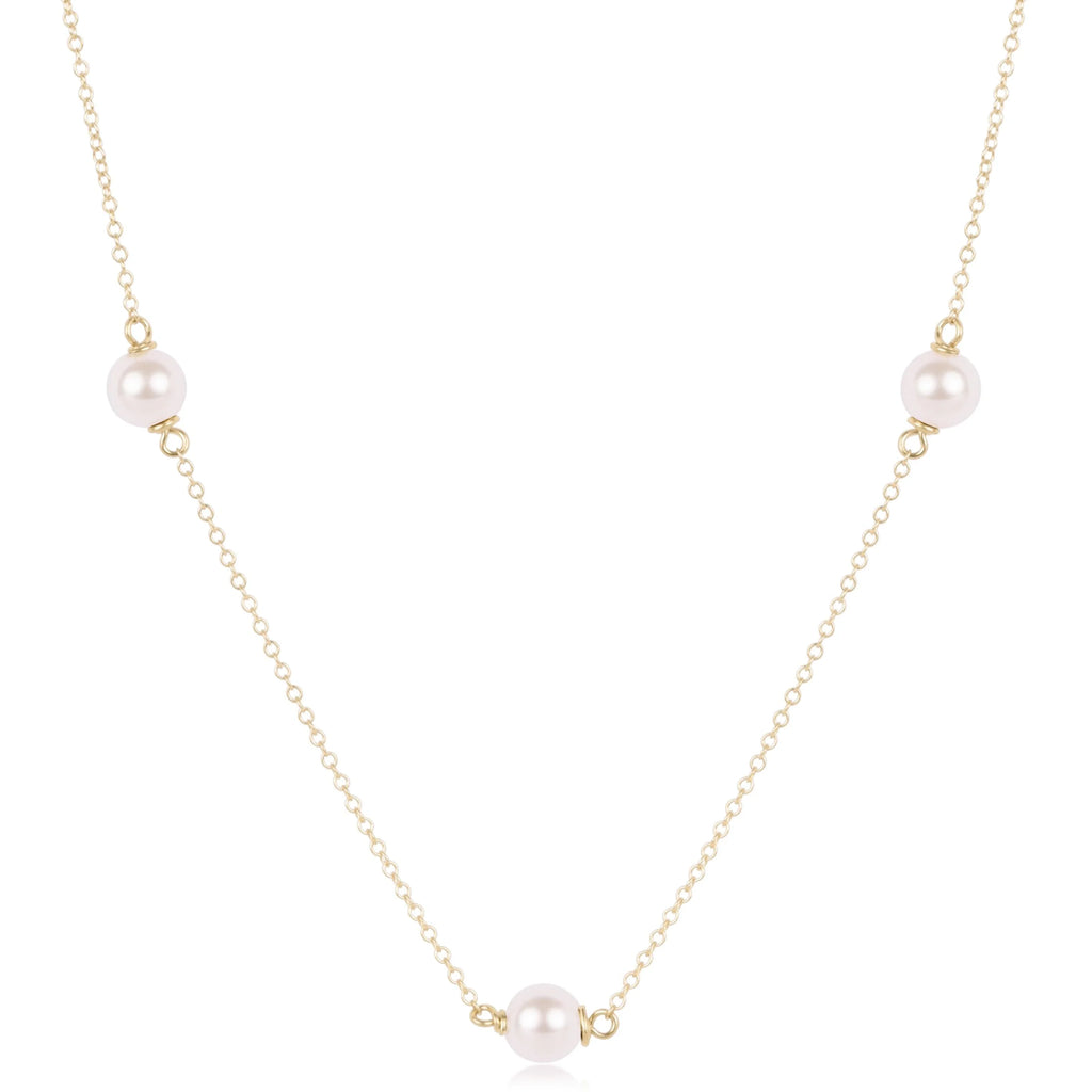 Simplicity Gold Filled Necklace with 6mm Pearls | 17