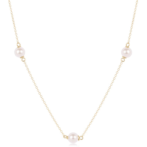 Simplicity Gold Filled Necklace with 6mm Pearls | 17