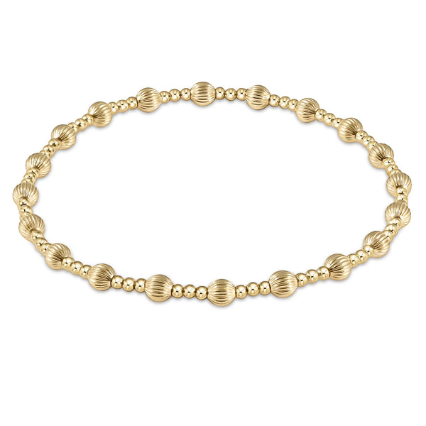 Dignity Sincerity Pattern 4mm Bead Bracelet - Gold
