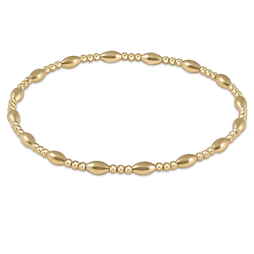 Harmony Sincerity Pattern 2mm Bead Bracelet in Gold