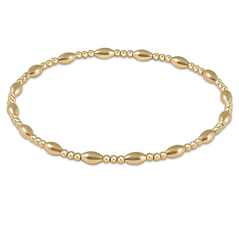 Harmony Sincerity Pattern 2mm Bead Bracelet in Gold