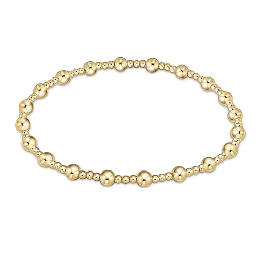 Classic Sincerity Pattern Gold Filled Bead Bracelet - 4mm