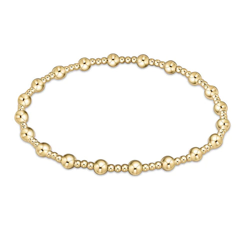 Classic Sincerity Pattern Gold Filled Bead Bracelet - 4mm