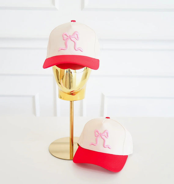 Red & Pink Bow - Baseball Cap
