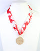 Lawson Leopard Skinny Scarf Red White