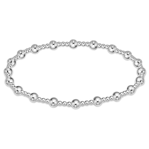 Classic Sincerity Pattern 4mm Bead Bracelet in Sterling Silver