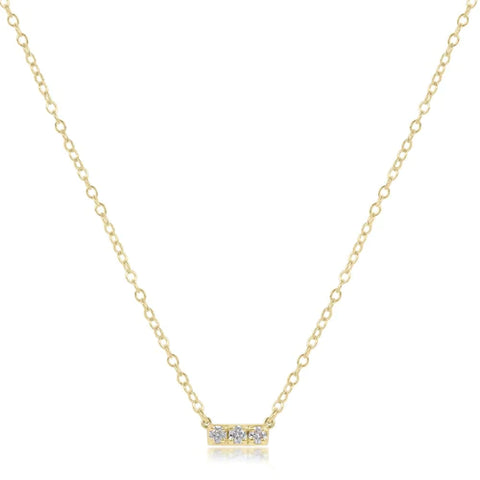 Diamond Significance Bar Pendant Necklace - THREE