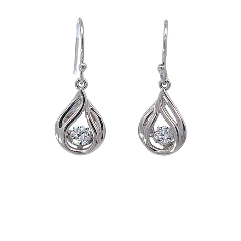 Sterling Silver CZ Rhythm of Love Earrings