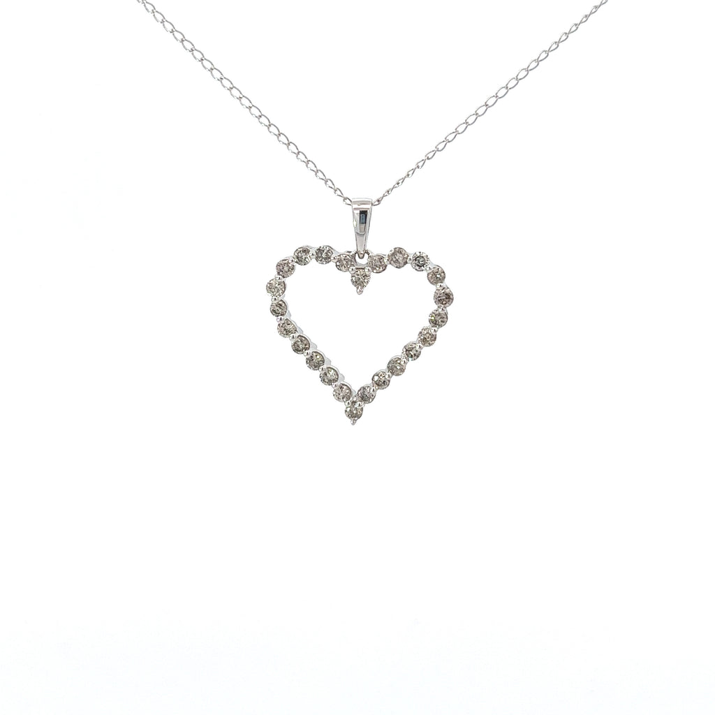 Floating Diamond Heart Pendant Necklace