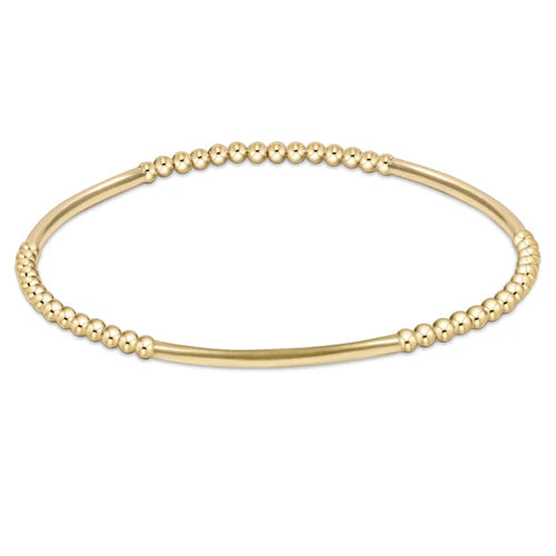 Bliss Bar Gold Pattern 2.5mm Bead Bracelet - Gold