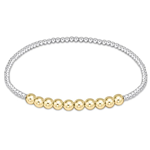 Classic Beaded Bliss 2mm Bead Bracelet -4mm -Mixed Metal