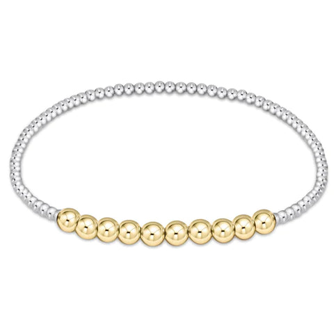 Classic Beaded Bliss 2mm Bead Bracelet -4mm -Mixed Metal