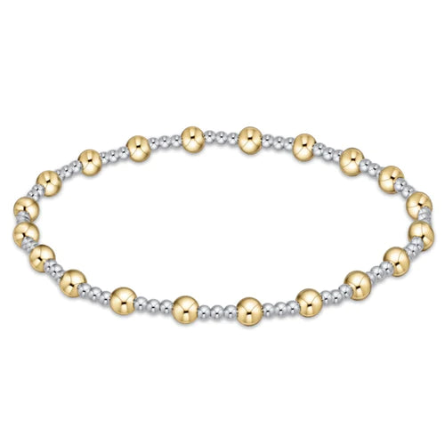 Classic Sincerity Pattern 4mm Bead Bracelet -Mixed Metal