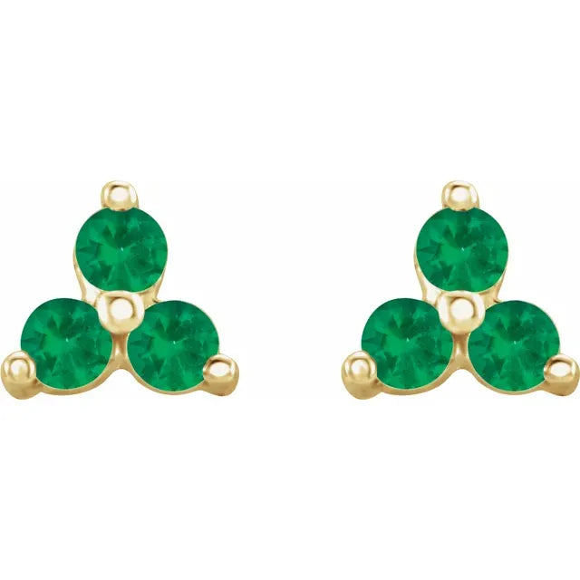 HILL COUNTRY RELIEF | Emerald Mini Trio Stud Earrings