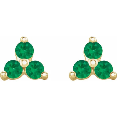 HILL COUNTRY RELIEF | Emerald Mini Trio Stud Earrings