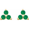 HILL COUNTRY RELIEF | Emerald Mini Trio Stud Earrings