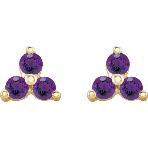 HILL COUNTRY RELIEF | Amethyst Mini Trio Stud Earrings