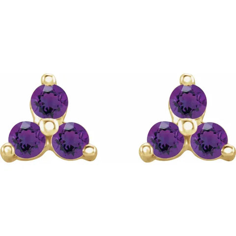 HILL COUNTRY RELIEF | Amethyst Mini Trio Stud Earrings