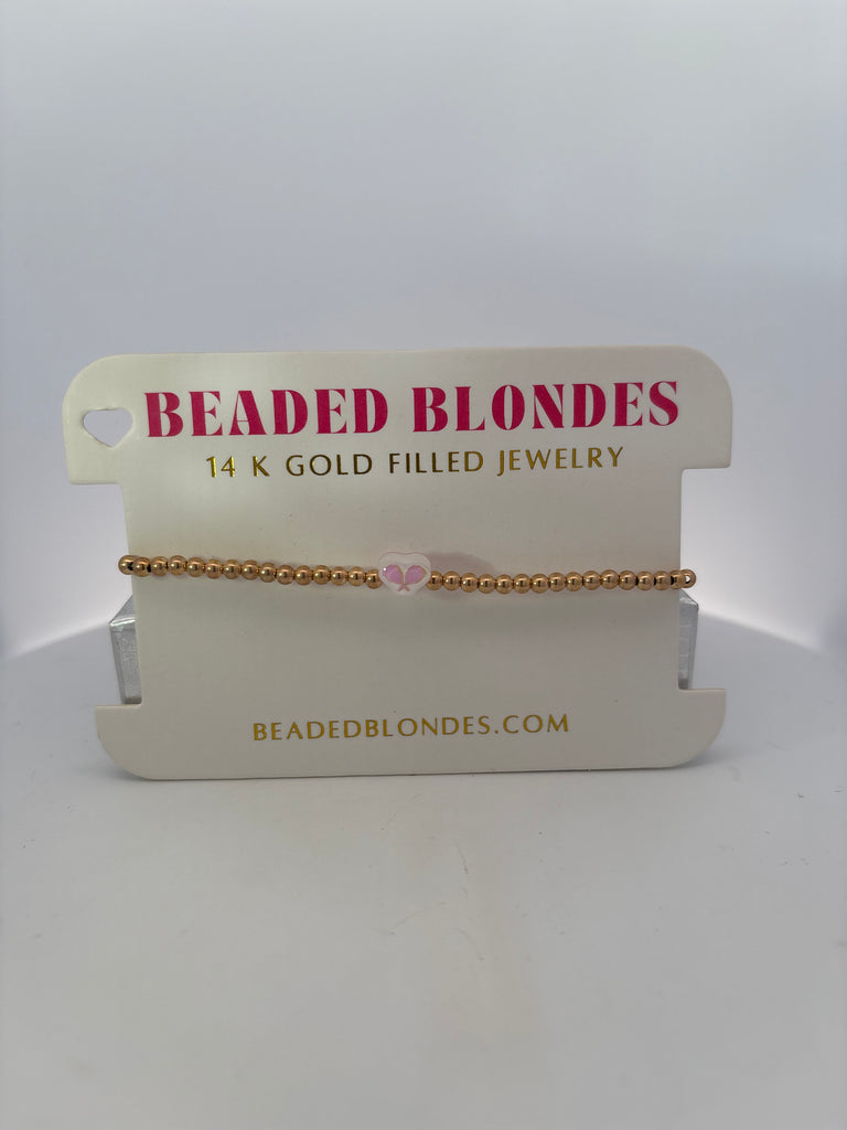 Pickleball Gold Filled Bead Bracelet