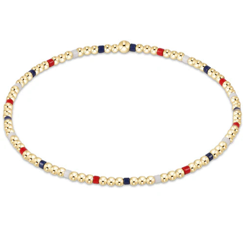 Hope Sincerity Pattern 2mm Bead Bracelet in Firecracker