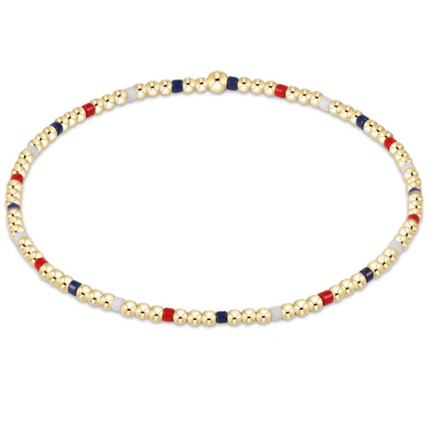 Hope Sincerity Pattern 2mm Bead Bracelet in Firecracker