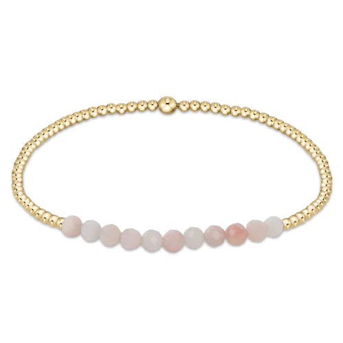 Bliss 2mm Gold Filled Bead Bracelet in Pink Opal