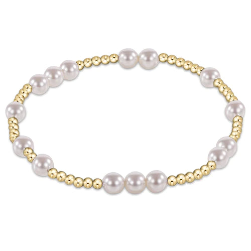Hope Unwritten Gold Filled Bead Bracelet in Pearl - 5mm