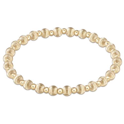 Dignity Grateful Pattern 5mm Gold Filled Bead Bracelet