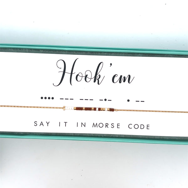 Hook 'Em | Morse Code Necklace