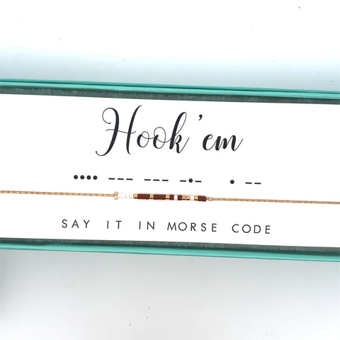 Hook 'Em | Morse Code Necklace