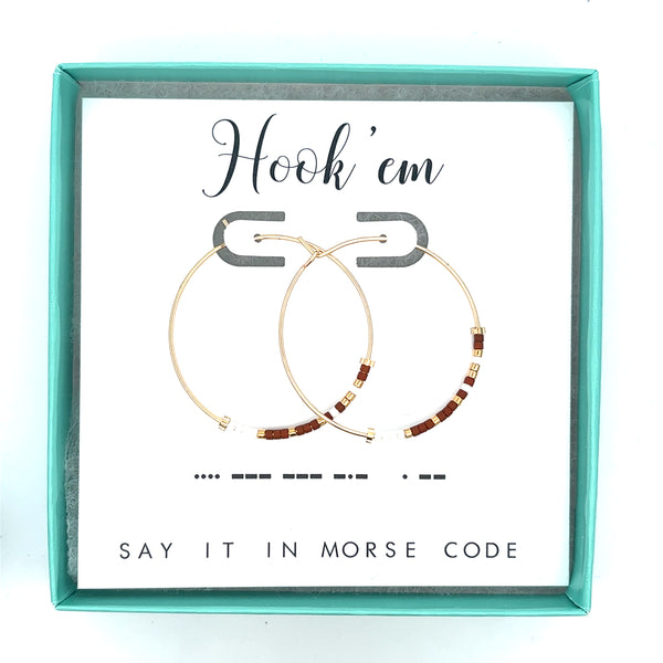 Hook 'Em | Morse Code Earrings