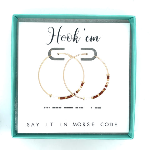 Hook 'Em | Morse Code Earrings