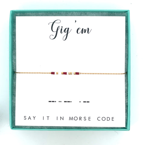 Gig 'Em | Morse Code Bracelet
