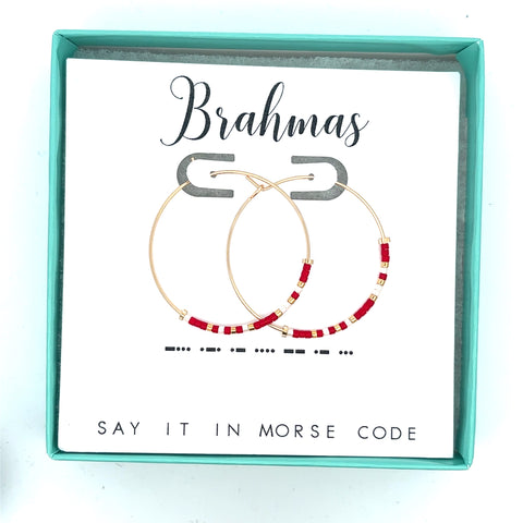 Brahmas | Morse Code Hoop Earrings
