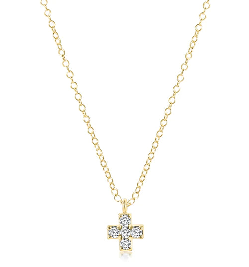 Diamond Signature Cross Pendant Necklace
