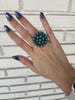 Turquoise Cluster Adjustable Ring