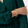 Milano Luxe Bangle in Gold Iridescent Palmetto Green