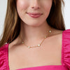 Valencia Delicate Gold Station Necklace in Mother of Pearl