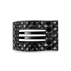 Jet Black Quilted Flat Rectangle Hair Clip