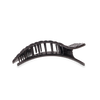 Jet Black Quilted Flat Rectangle Hair Clip