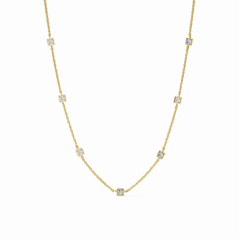 Jolie Delicate Station Necklace in Gold