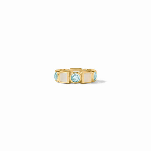 Jolie Gold Ring in Aquamarine Blue
