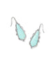 Adriana Scallop Frame Silver Drop Earrings  ib Sea Green Chrysocolla