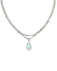 Adriana Scallop Frame Silver Multi Strand Necklace in Sea Green Chrysocolla
